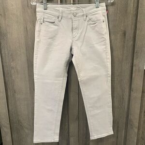 Ann Taylor Loft Outlet Modern Cuffed Crop Gray Denim Capri Jeans Women's Size 2P